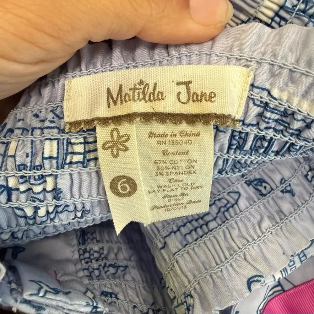 Matilda Jane Girl's Wonderful Parade Boardwalk Sailboats Dress Size 6 D1567